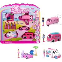 Barbie Set de jeu Mini BarbieLand - 4 poupées et 4 véhicules