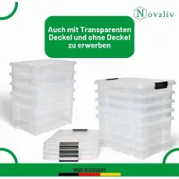 Novaliv 2x boîtes de rangement avec couvercle 15L Anthracite Boîtes de rangement empilables Nestbar avec fermeture à clip Boîte en plastique BPA-free 41 x 29 x 20 cm