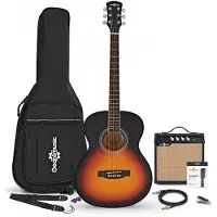 Gear4Music Student Electro Acoustic Guitar Sunburst 15W Acoustic Amp & Accessory Pack