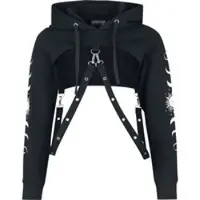 Gothicana by EMP Sweat-shirt à capuche Gothic de - Crop Hoodie - S - XXL - pour Femme - noir - Taille M