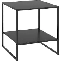 HOMCOM Table basse carrée, table d'appoint, bout de canapé, style industriel, en acier, avec une étagère, pour salon, chambre, balcon, 40 x 40 x 45 cm, noir