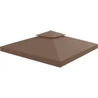 Outsunny Toit de Remplacement pour pavillon de Jardin Toile de Rechange pour pavillon tonnelle Tente 3 x 3 m Marron
