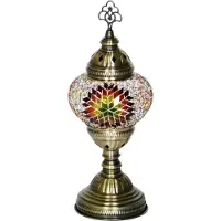 Halay Lampe de table mosaïque orientale – Mixcolour – Hauteur 30 cm – Diamètre boule(s) 13,5 cm