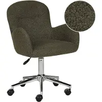 Beliani Chaise de bureau avec revêtement en bouclette vert mobilier de bureau moderne élégant avec supports latéraux