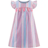 Happy girls Robe bleu clair / rose / framboise