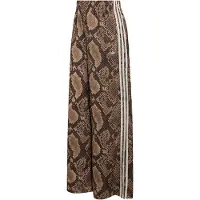 Adidas Originals Pantalon 'SATIN SNAKE PRINT WIDE LEG TRACK' beige clair / beige foncé / noisette