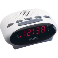 Ices Electronics Radio-réveil FM rose avec double alarme et fonction snooze
