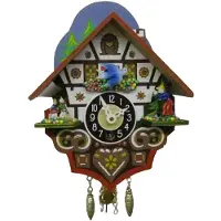 Engstler - 0192_SQ - Horloge à bascule - Quartz - avec appel du coucou et sonnerie de l'ouest - 13 cm