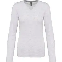 Kariban Pack 10 T-SHIRT COL V MANCHES LONGUES FEMME Ash Heather - Kariban K382 - Taille 2XL
