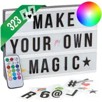 DS Produkte EASYmaxx Boîte lumineuse LED Light Box plus kit d'écriture messages textuels individuels Mega-set 150 emojis colorés 173 lettres interchangeables chiffres symboles