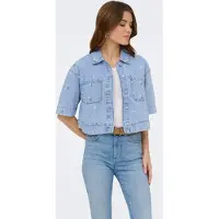 ONLY Chemisier 'ONLCleo' bleu denim / citron vert / vert