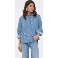 ONLY Chemisier 'ONLVERA' bleu denim / blanc
