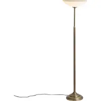 QAZQA Lampadaire classique bronze avec verre opale - Katarina