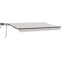 vidaXL Store extensible gris clair et blanc 600 x 350 cm