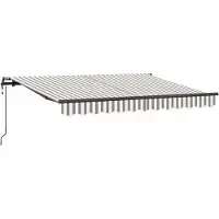 vidaXL Store à enrouleur gris clair et blanc 450 x 350 cm