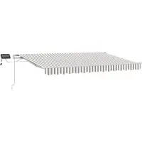 vidaXL Store coulissant gris clair et blanc 500 x 300 cm
