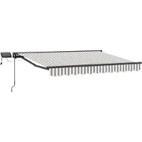 vidaXL Armature de store manuelle avec LED, gris clair et blanc, 5 x 3 m