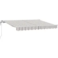 vidaXL Store à enrouleur gris clair et blanc 400 x 350 cm