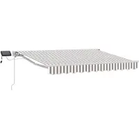 vidaXL Armature de store manuelle avec LED, gris clair et blanc, 4,5 × 3 m