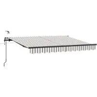 vidaXL , store enroulable, gris clair et blanc, 450 x 350 cm, polyester