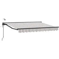 vidaXL Store électrique rétractable gris clair et blanc 5 x 3 m