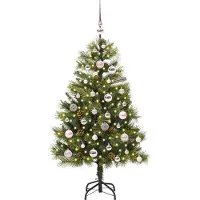 vidaXL Sapin de Noël artificiel avec branches pliables et cônes 120 cm