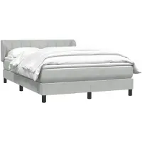 vidaXL Lit boxspring avec matelas gris clair 160x210 cm velours