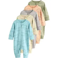 Next Pyjama azur / jaune clair / gris / vert / orange clair