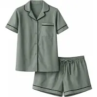 LEAFLETIC Pantalon de pyjama 'Women’s Night Wear Short Set' vert