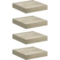 vidaXL Étagères murales flottantes 4 pcs chêne 23x23,5x3,8 cm MDF