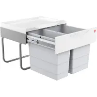 Hailo Collecteur de déchets 3644701 TR Swing Raumspar-Tandem-S 18 + 12 litres