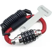 Radikal RK540R Antivol casque moto combinaison cadenas moto avec adaptateur T boucle, fermeture avec câble, acier, multifonctionnel, sécurité bagages veste