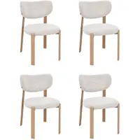 Vika Ensemble de 4 chaises de salle à manger - Beige - Chêne naturel - Design moderne et pratique