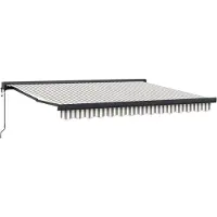vidaXL Store extensible gris clair et blanc 300 x 250 cm