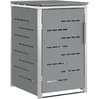 vidaXL Boîte de rangement pour poubelle, pour 1 conteneur de 240 litres, couleur grise