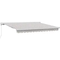 vidaXL Store à enrouleur gris clair et blanc 350 x 250 cm