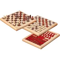Philos Jeu de dames aux échecs Boîte en bois 32x32cm