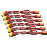 APC Kit de câbles d'alimentation (6 pièces) Verrouillage C13 à C14 Câble d'alimentation 1,8 m, rouge AP8706S-WWX340