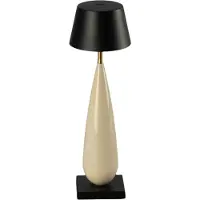 Konstsmide Lampe de table rechargeable Frejus noir avec céramique
