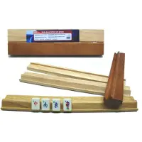 HOT Games - Jeu de 4 baguettes de mah-jong en bois, grandes (40 x 5 cm) - Accessoires de jeu