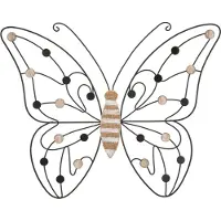 Mauro Ferretti panneau mural papillon 39,5x1,5x33,5 cm brun noir