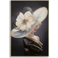 Mauro Ferretti peinture murale Vienne chapeau 62x4x92 cm noir or