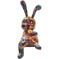 Mauro Ferretti Lapin décoratif PSYCO -B- multicolore 8 x 10 x 23 cm