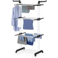 Easymaxx Support à linge EASYmaxx, 3 niveaux, pliable, 76x50x172 cm, noir
