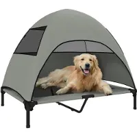 PawHut : panier pour chien d'extérieur avec toit, panier surélevé pour grands chiens