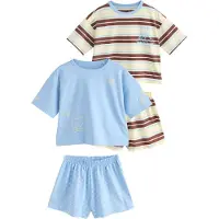 Next Pyjama ivoire / bleu ciel / chocolat