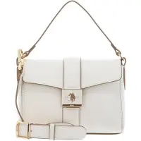 U.S. POLO ASSN. sac à main sac à épaule bandoulière Margaret Flap Handle Bag Creme White écru