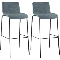 CLP lot de 2 tabourets de bar Hoover tissu 4 pieds piètement noir