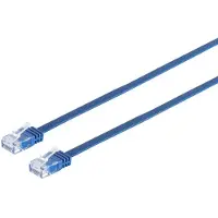 S-Conn Câble patch High Quality, plat, U/UTP, non blindé, Cat 6, bleu, 7,5 m Câble patch super plat p.ex