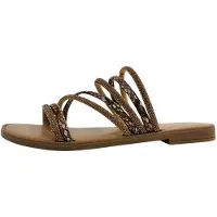 Marco Tozzi Sandales plates pour femmes de la marque , couleur beige, style pantoufle, pour un usage décontracté